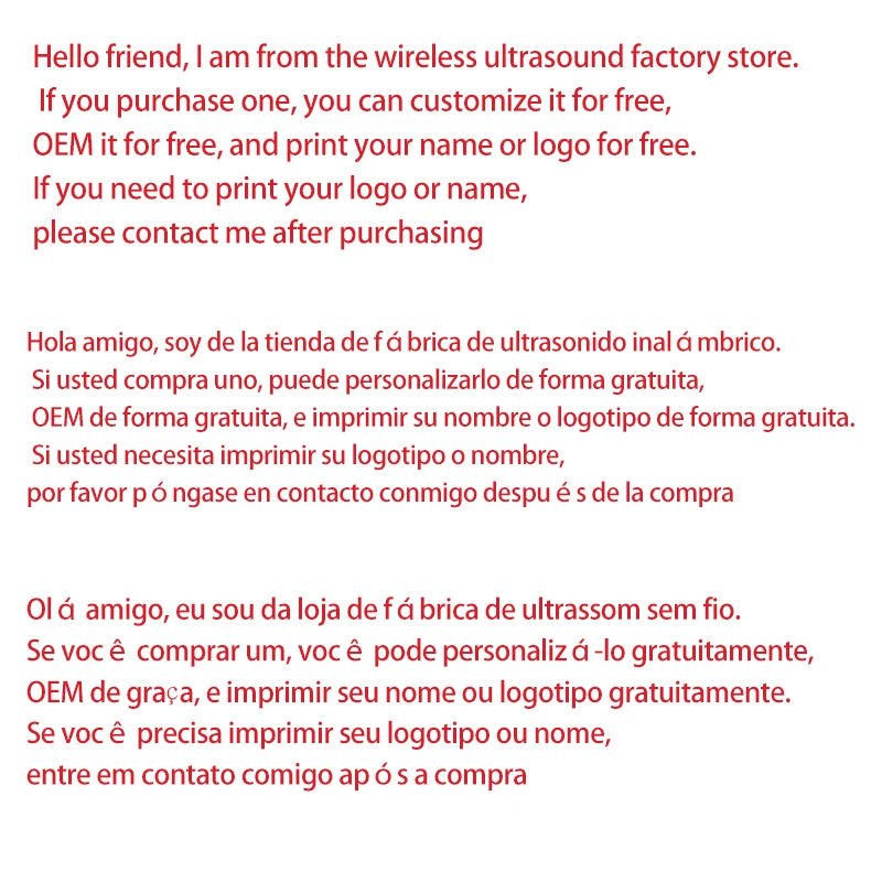 Sonostar Przenośny Bezprzewodowy Skanner Ultrasonograficzny Z OEM WiFi