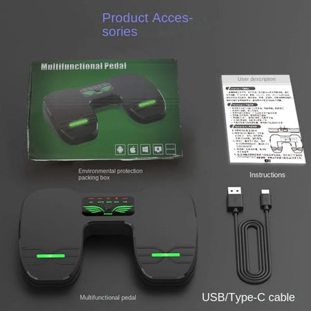 Miwayer Wireless Page Turner Pedal - Rechargeable Battery Black