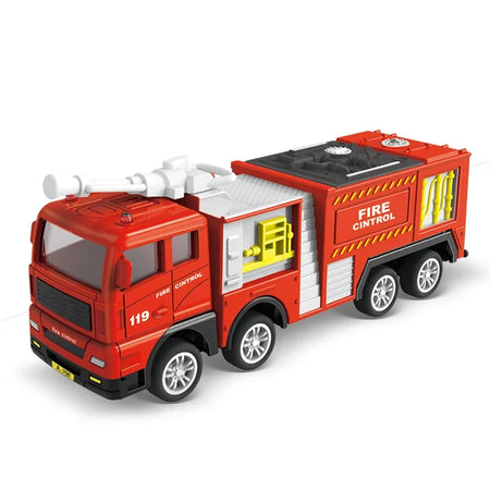 Inertia Fire Truck Toy &ndash; Realistic Pull Back Ladder Action B