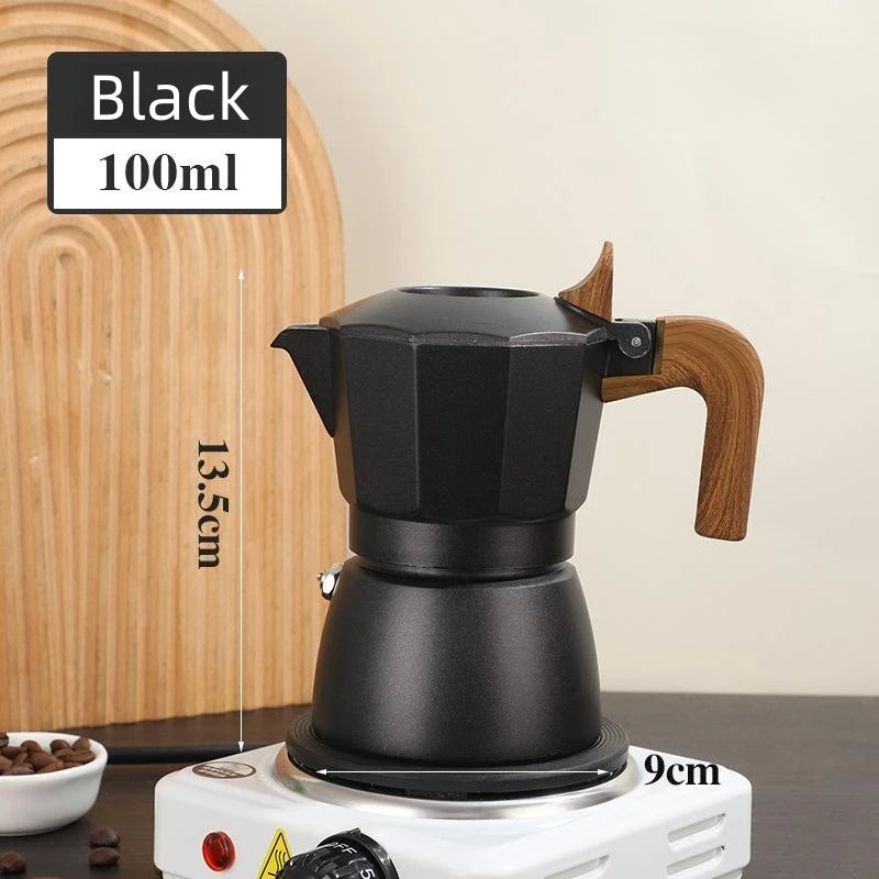 Double Valve Moka Pot &ndash; Professional Espresso Extraction Black