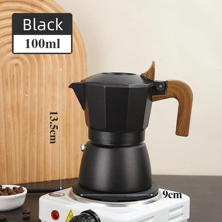 Double Valve Moka Pot &ndash; Professional Espresso Extraction Black