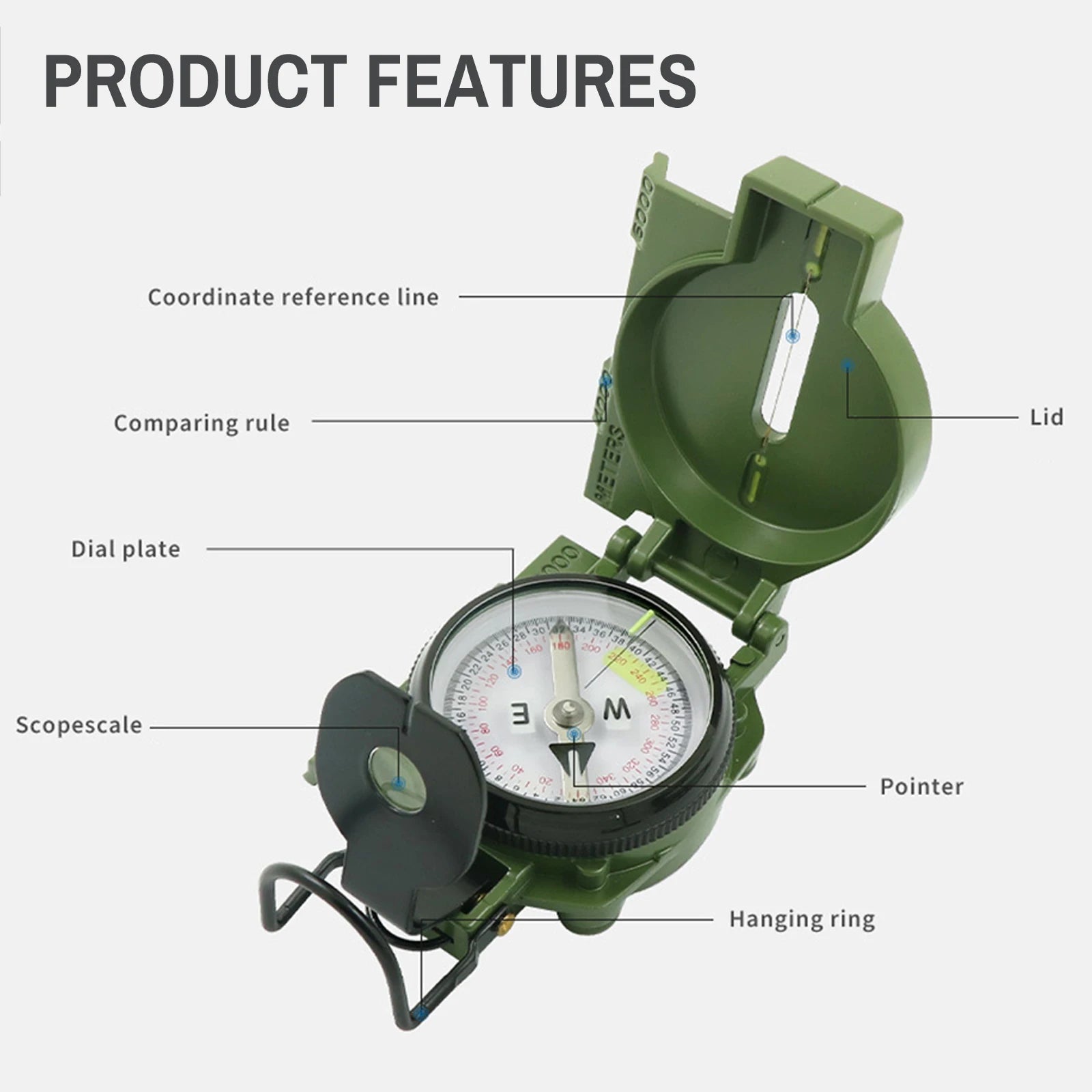 Outdoor Multifunctional Compass &ndash; Foldable, Portable