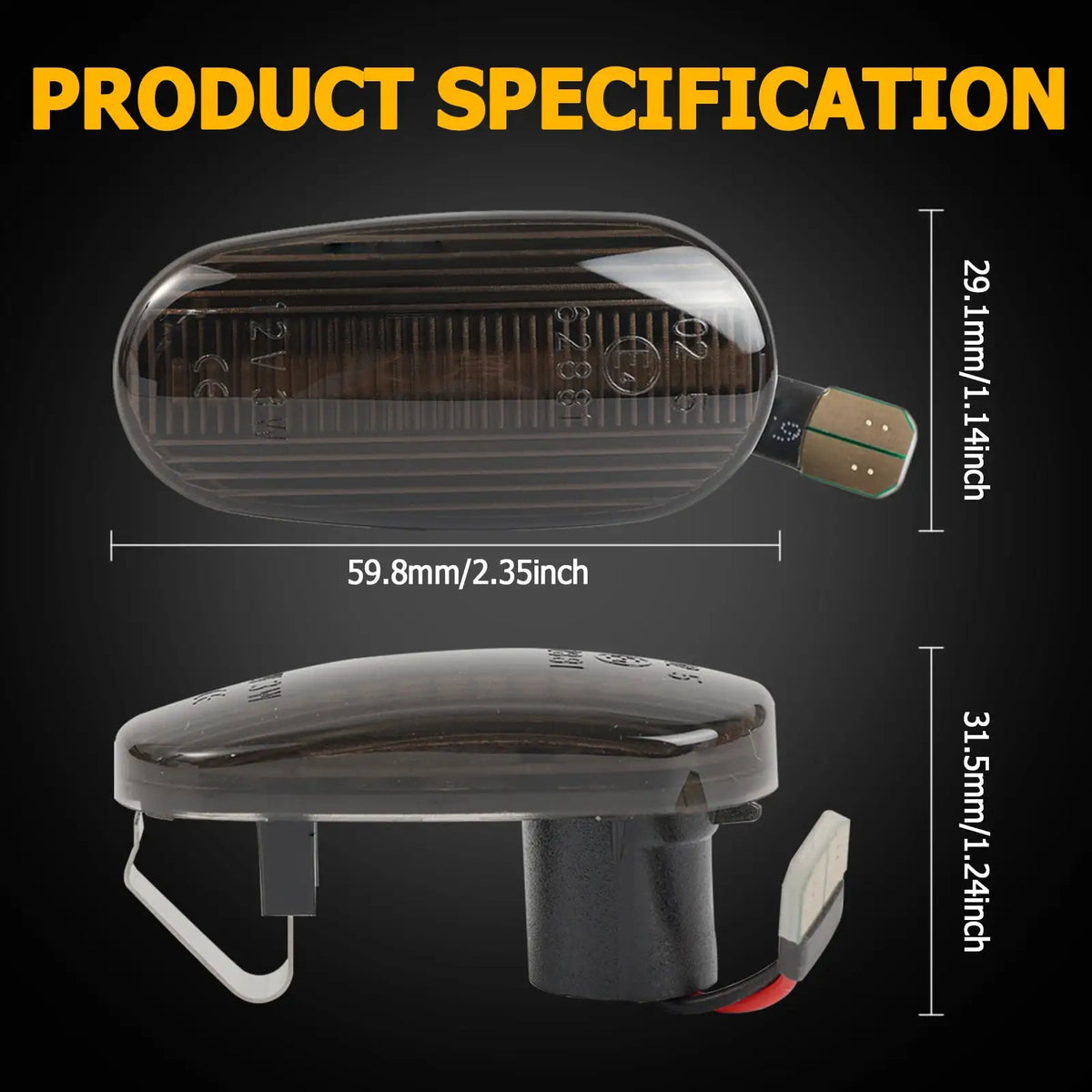 2X Waterproof For Alfa Romeo 147 2001 2003 2004 GT 2008 2009 2010 Smoke Blinker Dynamic Side Marker Light Turn Signal Indicator by InterCyprus Trading Ltd