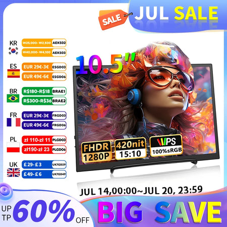 10.5 Inch Portable Monitor &ndash; 100 Percent sRGB Color Accuracy