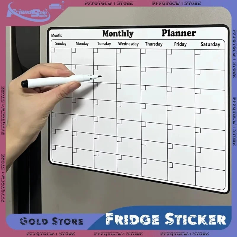 Magnetic Fridge Calendar Planner - Monthly &amp; Weekly Whiteboard