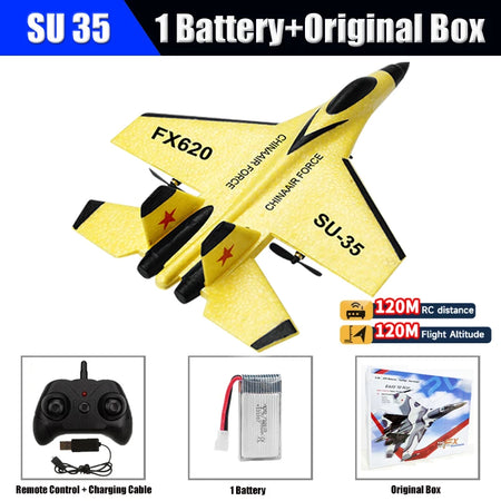 SU35 RC Plane F22 K500 MAX &ndash; Easy 2.4G Control Foam Glider RX620 Yellow