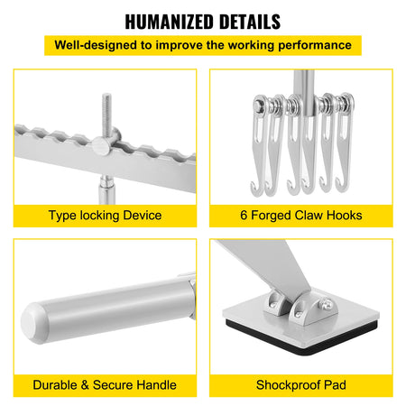 SucceBuy Dent Pull Bar 6 Claw Hook Dent Puller &ndash; Compact