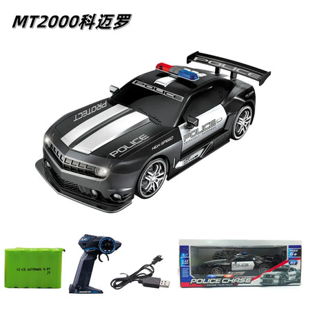 RC Police Car 1/12 Scale &ndash; High Speed Remote Control with Lights BLACK