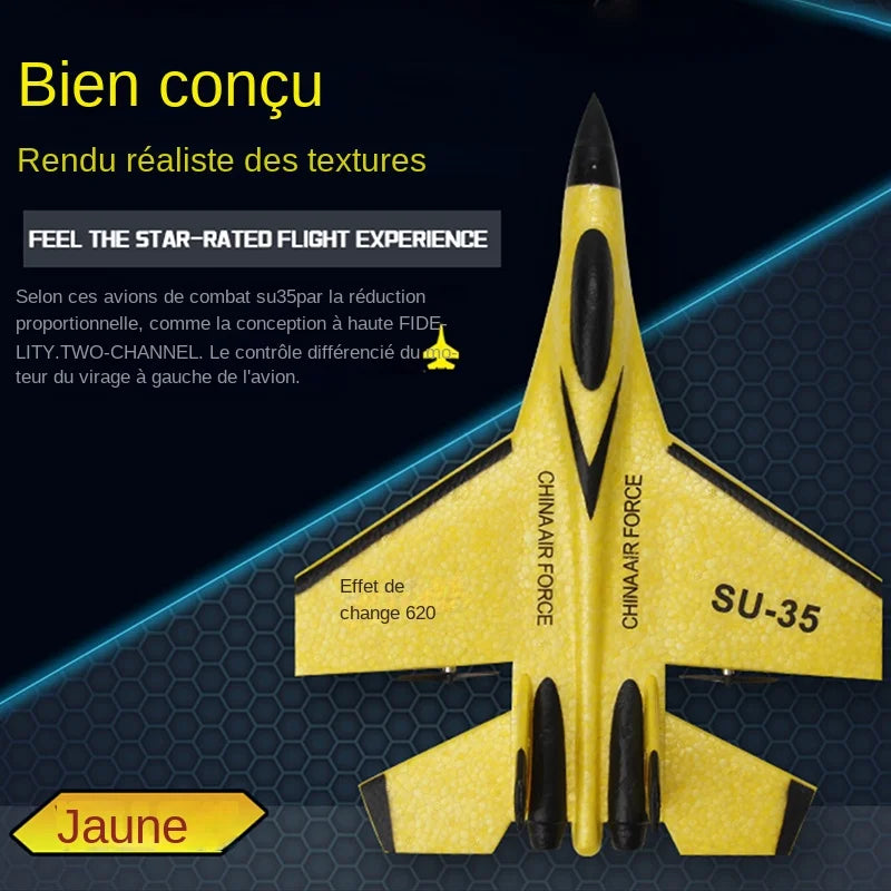 SU-35 Remote Control Glider - 2.4G Foam Fighter Plane for Beginners and Kids