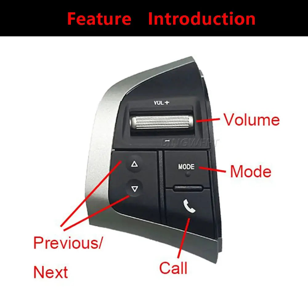 Car Audio Volume Steering Wheel Media Player Button Left/Right Cruise Control Switch For Isuzu D-Max 2015-2019 MU-X DMAX by InterCyprus Trading Ltd