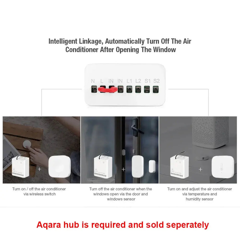 Aqara Zigbee Smart Relay Switch With 2 Channels For Homekit Mi Home by InterCyprus Trading Ltd