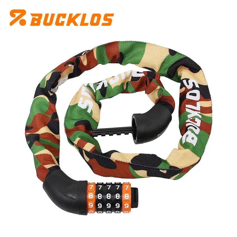 BUCKLOS Bicycle Chain Lock Zinc Alloy Bicycle Locks 0.65M 1M 1.2M 1.5M Universal Bike Password Locks for Scooter Electric E-Bike by InterCyprus Trading Ltd