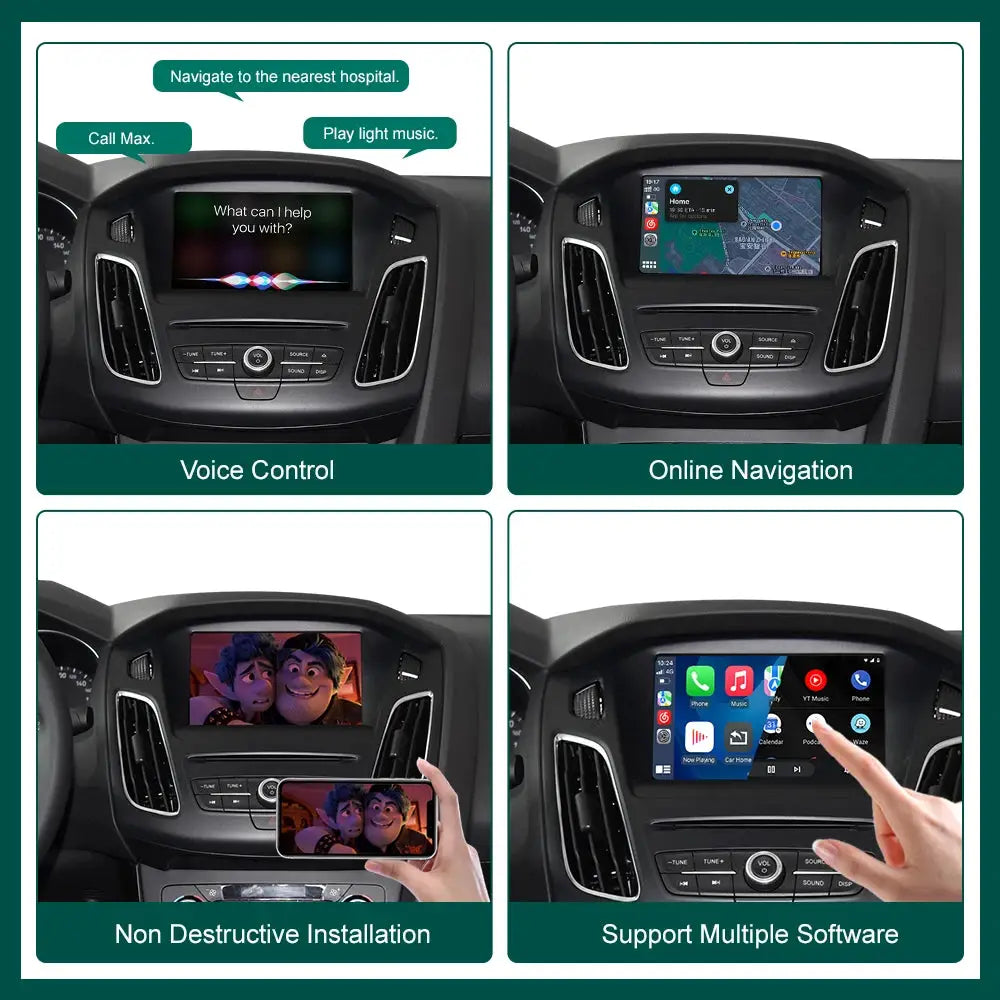 Wireless Carplay For Ford Sync2 2011-2016 Explorer Focus Fiesta C-max Edge F150 Fusion Taurus Support Android Auto BT Airplay by InterCyprus Trading Ltd