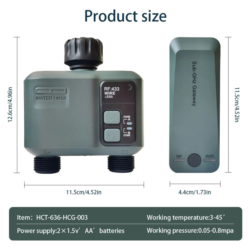 2025 Tuya WiFi RF433 Garden Water Timer HCT-636 - WiFi Ready