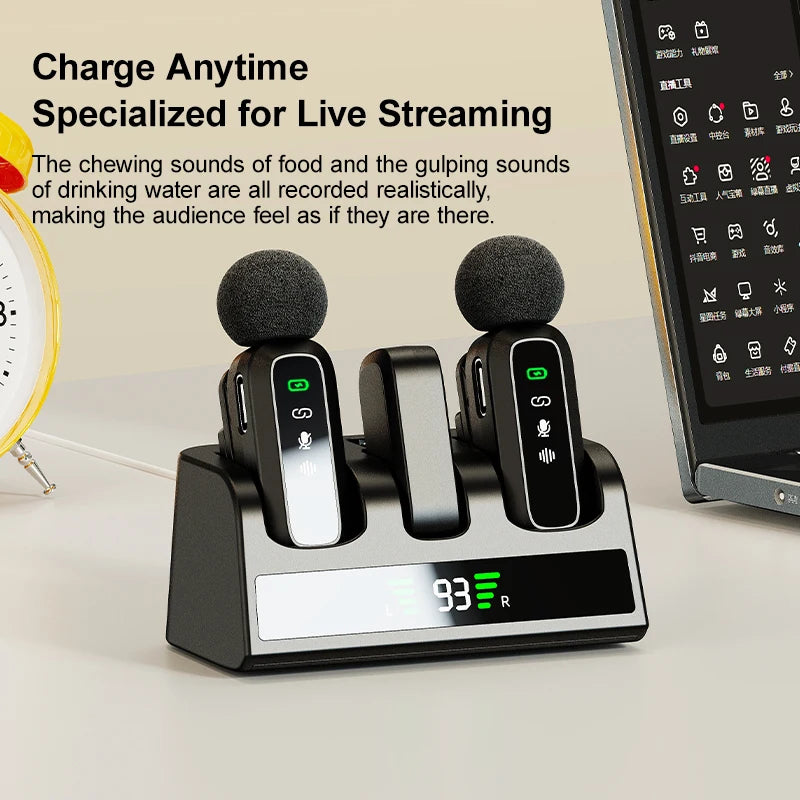 CrownQu Wireless Lavalier Microphone &ndash; Portable Noise Reduction for Live Streaming