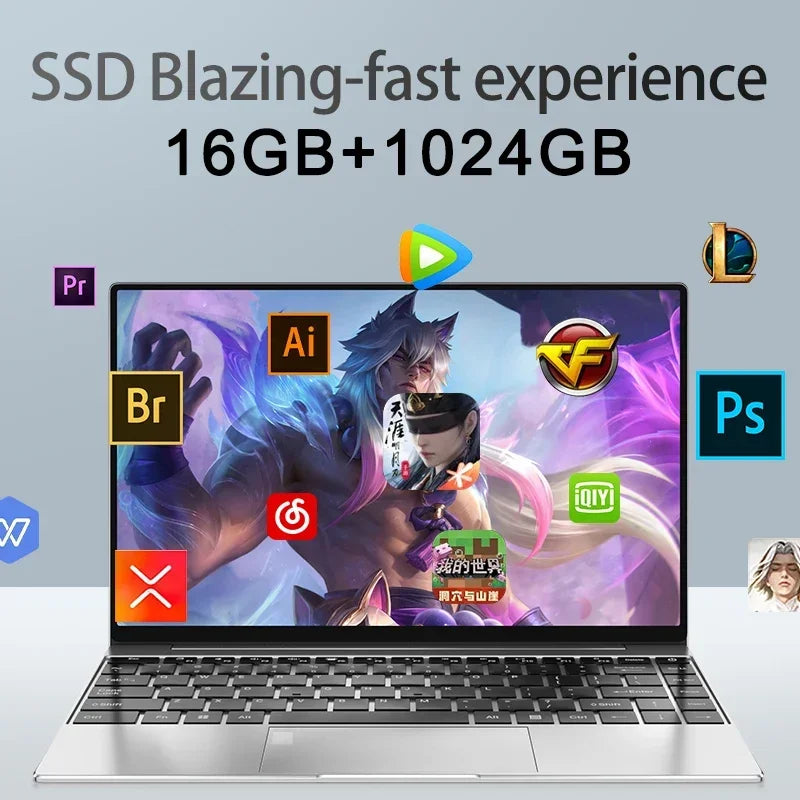New 14.1-inch Slim Laptop Intel Celeron N3700 &ndash; High Performance with 16GB RAM and 2TB Storage