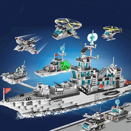 Navy War Chariot Ship Assembly Kit &ndash; Compatible With Lego