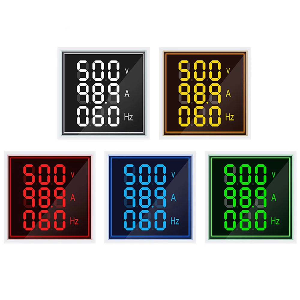 Square LED Digital Voltmeter Ammeter Hertz Meter &ndash; Multi-Function Voltage Current Frequency Display