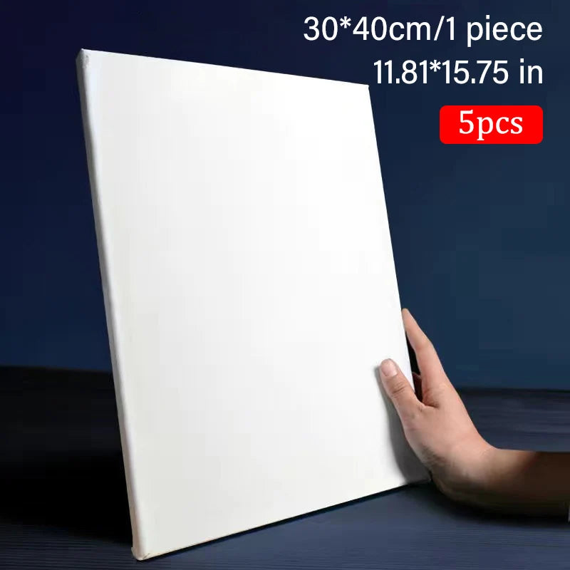 Blank Square Canvas Set &ndash; Cotton Canvas Ready To Paint 5pcs 30x40cm 12x16in