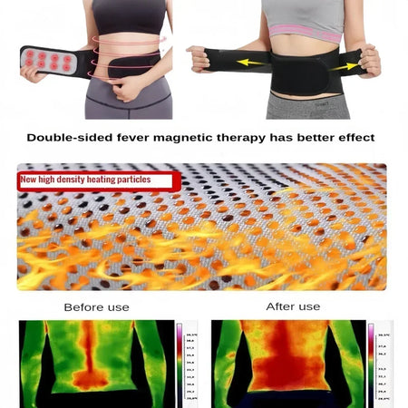 Adjustable Waist Tourmaline Self Heating Magnetic Therapy Back Support Belt &ndash; Enhanced Lumbar Support and Pain Relief