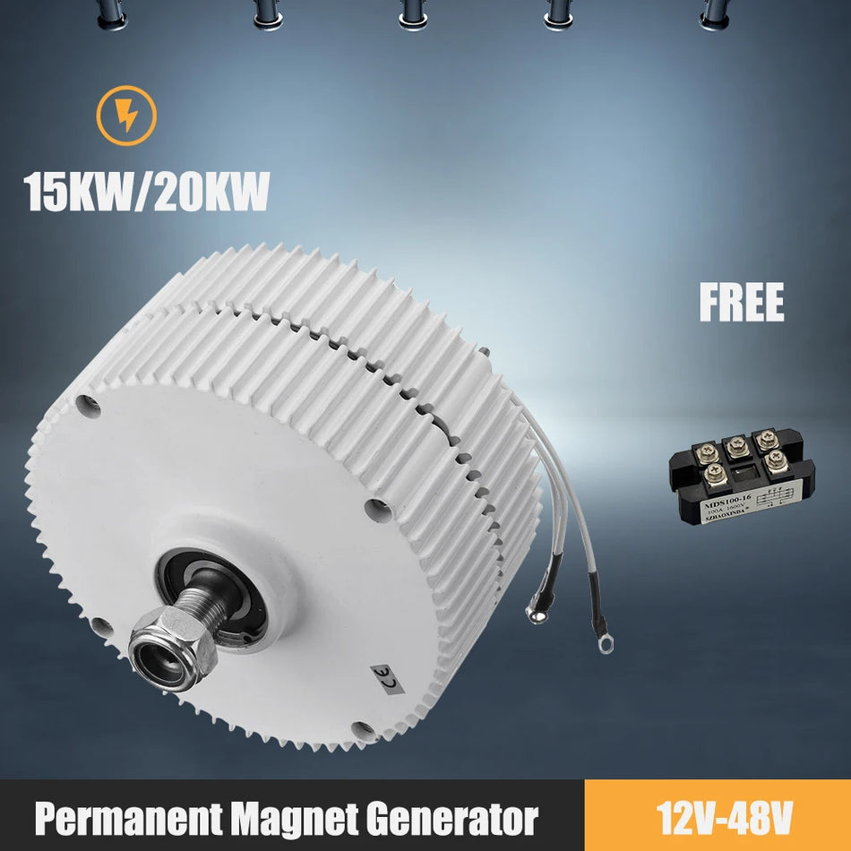 Bešepetis Nuolatinės Srovės Generatorius 15kW 20kW Namams 12V 48V