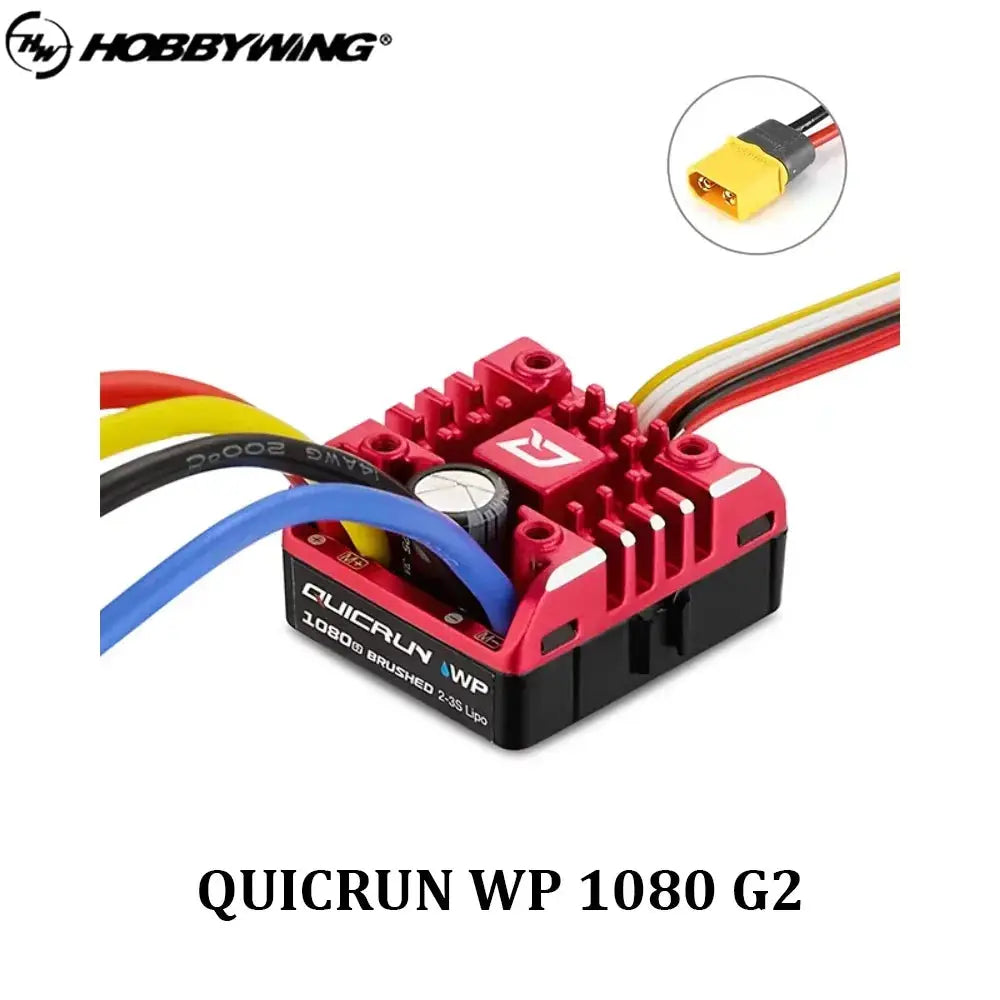 Hobbywing QuicRun WP 1080 G2 80A Brushed Waterproof ESC Electronic Speed Controller for 1/10 RC Rock Crawler Car by InterCyprus Trading Ltd