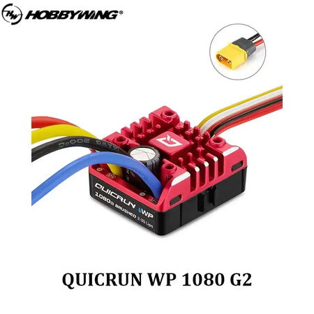 Hobbywing QuicRun WP 1080 G2 80A Brushed Waterproof ESC Electronic Speed Controller for 1/10 RC Rock Crawler Car by InterCyprus Trading Ltd
