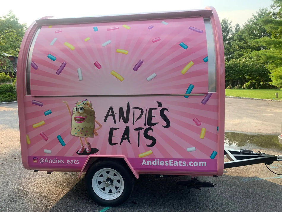 Νέος Σχεδιασμός Πολυλειτουργικό Επαγγελματικό Καρότσι Σνακ με Κινητή Κουζίνα Μηχανή Ροζ Καρότσι Κεκάκι για Τρόφιμα και Ποτά