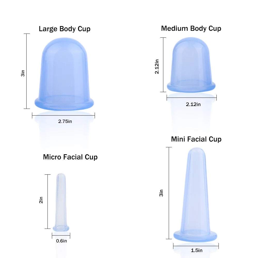 Silicone Facial Massage Cupping Set &ndash; Vacuum Massage Therapy
