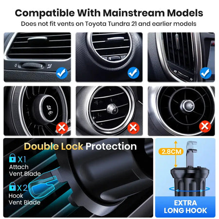 TOPK Universal Car Phone Holder, Hands Free Air Vent Mount for Car, Cell Phone Stand Compatible with iPhone & Android Smartphone by InterCyprus Trading Ltd