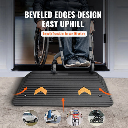 SucceBuy Driveway Curb Ramps &ndash; Non Slip Rubber Threshold