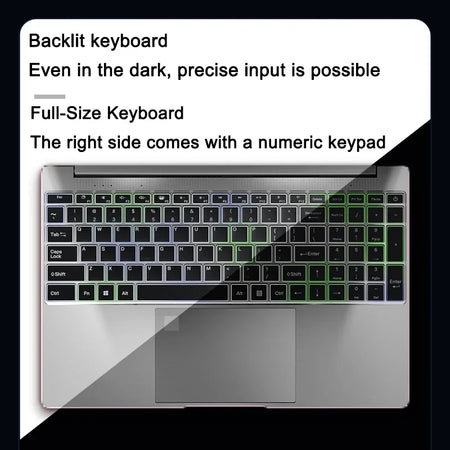 New 15.6 Inch Laptop Windows 11 Pro N5095 &ndash; High Performance with 32GB RAM and 2048GB Storage