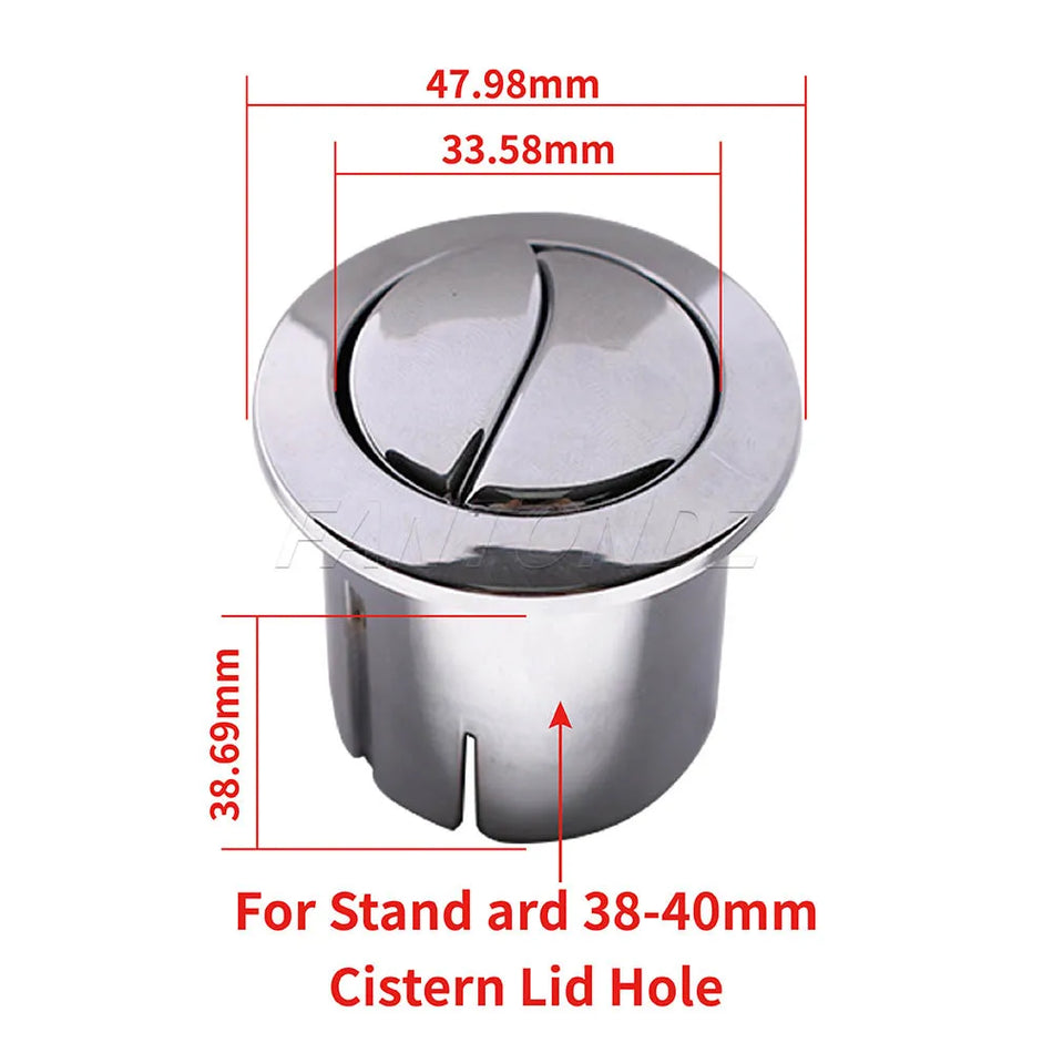 Chrome Dual Flush Push Button for Roca D1D With Short Body AH0002100R