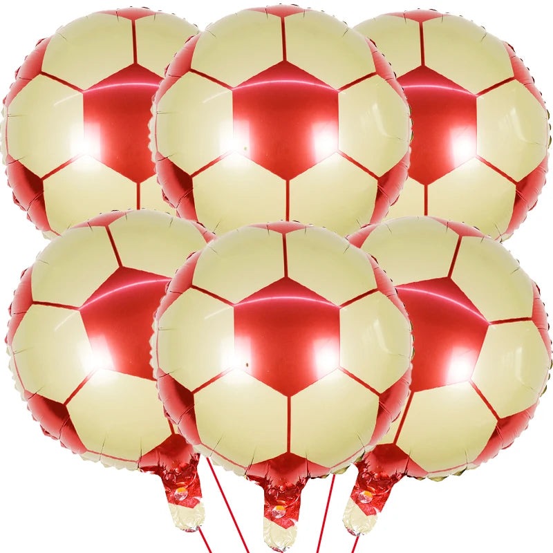 6Pcs 18 Inch Soccer Ball Balloons - Perfect for Kids' Parties &amp; Events as the picture 4 / 18 inch / 6pcs