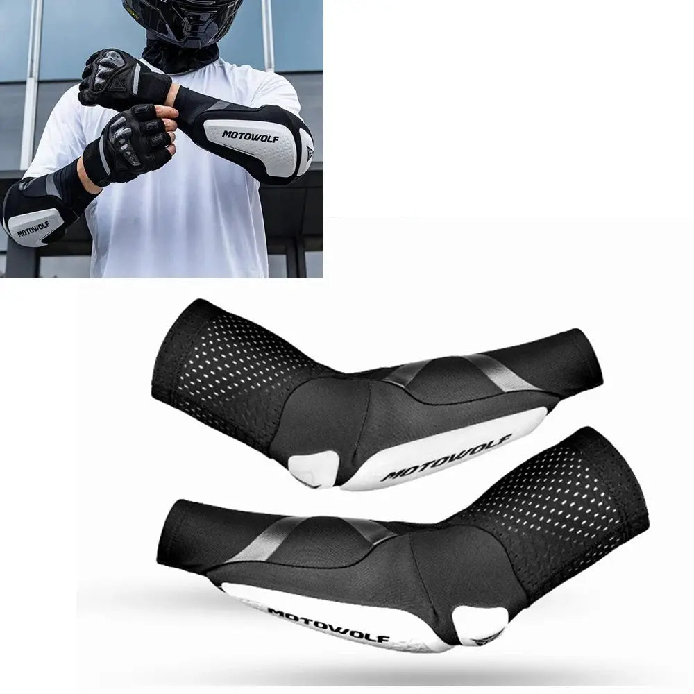Motorcycle Elbow Protection Pads Breathable Mountain Bike Elbow Guards Arm Sleeve MTB Elbow Guards Skateboarding Protective Gear by InterCyprus Trading Ltd