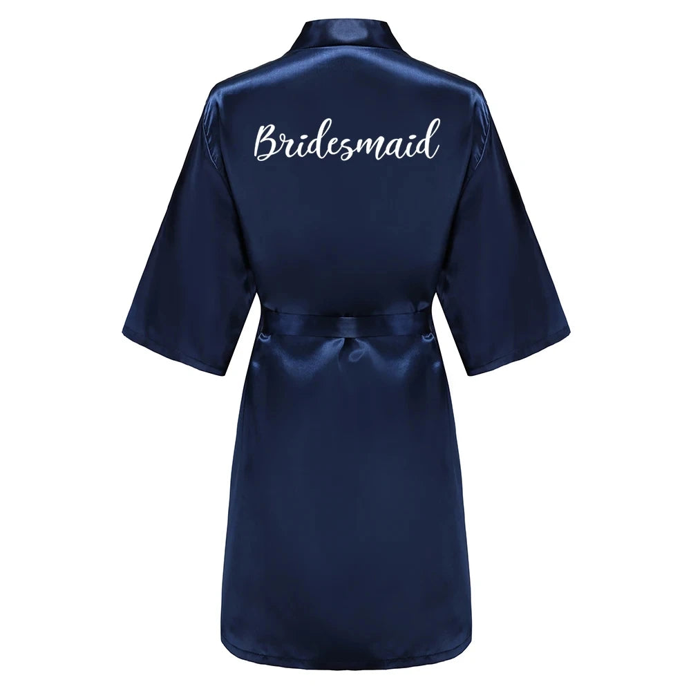 Elegant Satin Silk Robe for Women - Knee-Length, Poplin Fabric