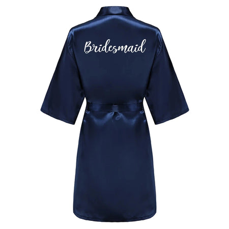 Elegant Satin Silk Robe for Women - Knee-Length, Poplin Fabric