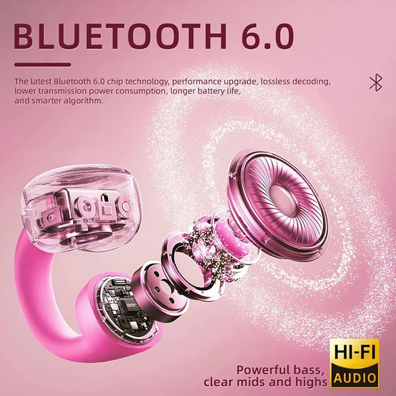 Ασύρματα ακουστικά Bluetooth με κλιπ, ενεργή ακύρωση θορύβου, κλιπ αυτιών σε σχήμα πεταλούδας, χαμηλή καθυστέρηση