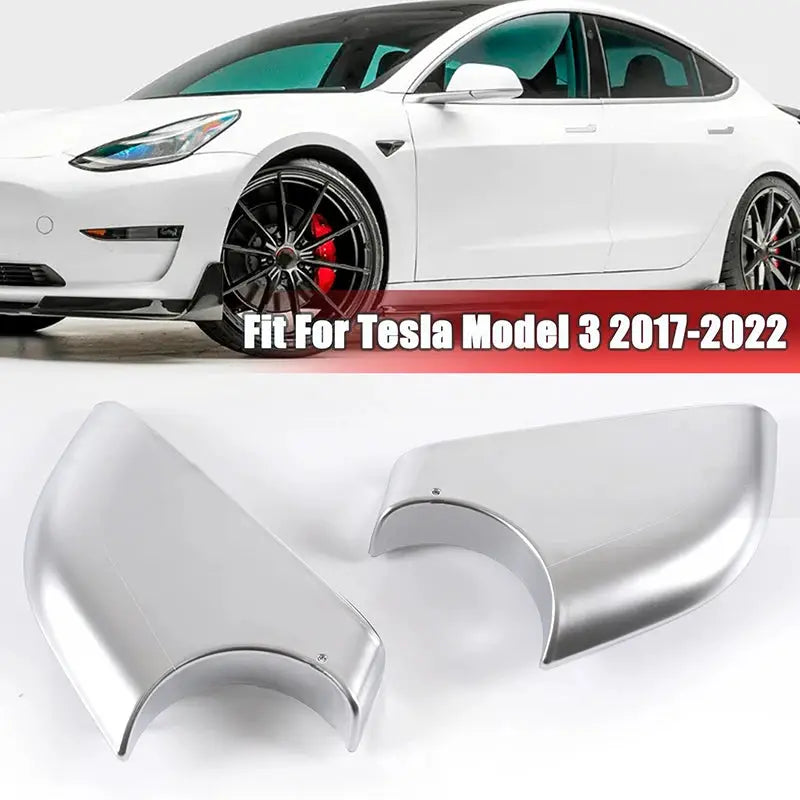Side Mirror Caps Chrome Matte Black for Tesla Model 3 2017-2022 by InterCyprus Trading Ltd