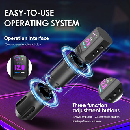 KVM Wireless Tattoo Pen Kit &ndash; Long Battery Life 1800mAh