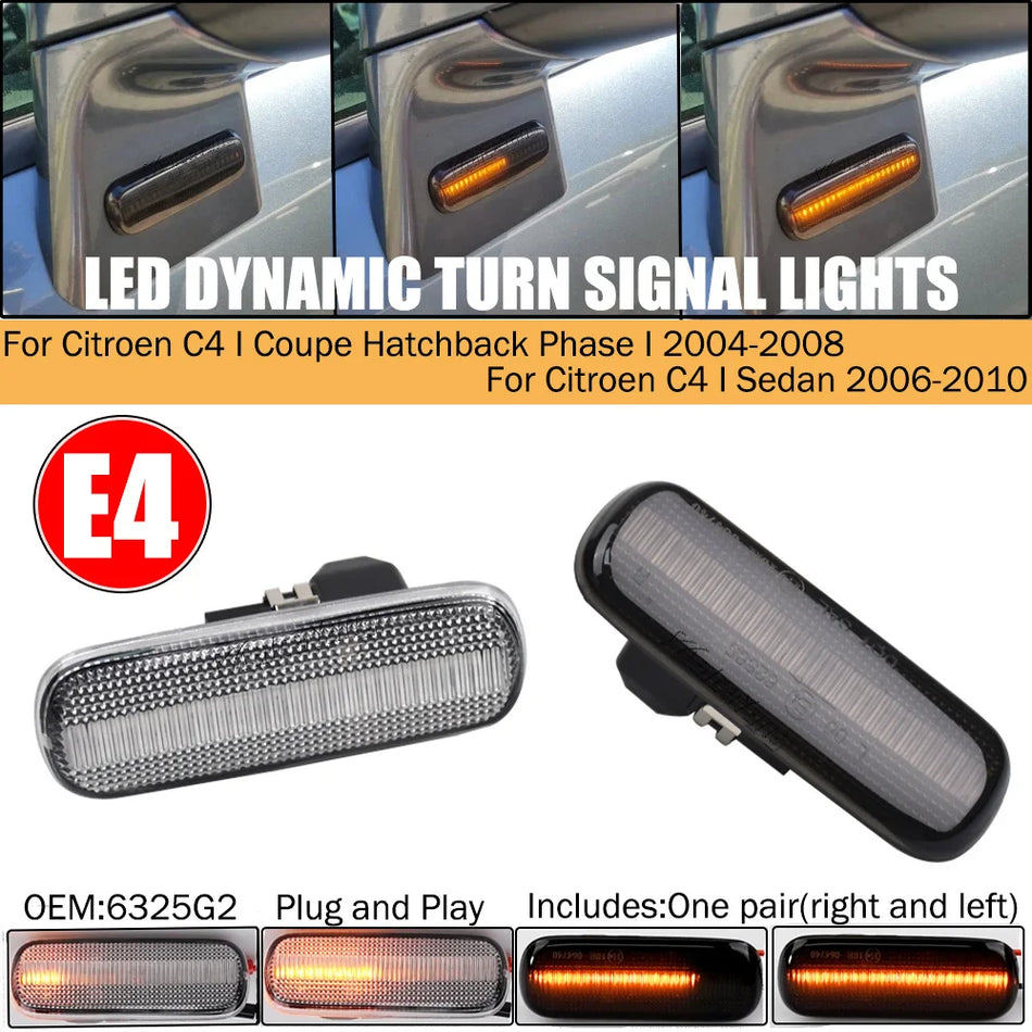 Luces de Señal de Giro LED Dinámicas para Citroen C4 MkI