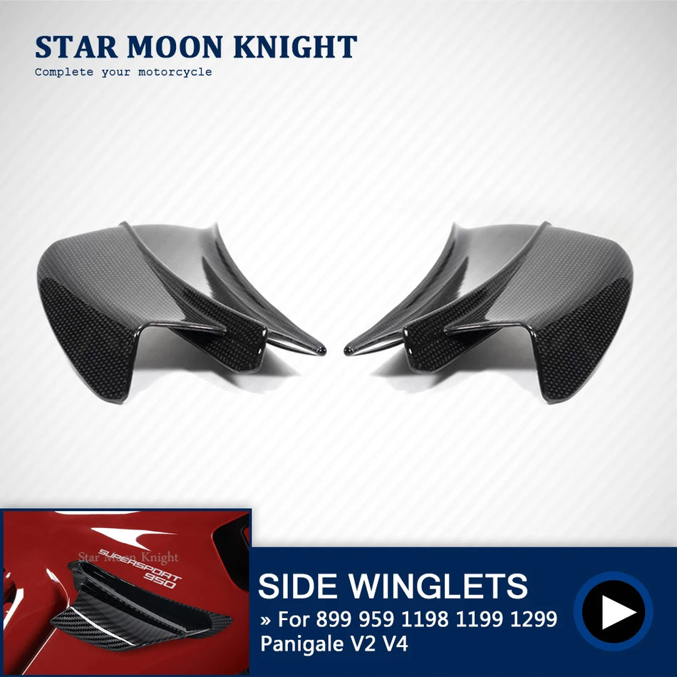 Ducati Panigale Side Winglets, Aerodinamični Deflektor Spojlerji, Made of ABS Plastic, Improves Downforce and Stability