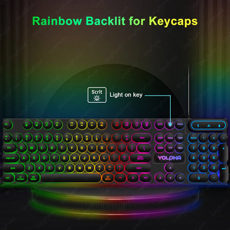UnyFunn Wired 104 Keys Gaming Keyboard - Color Backlit