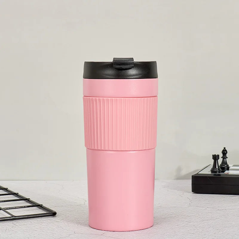 Portable Stainless Steel French Press Bottle for Travel &amp; Outdoor Coffee Brewing Pink