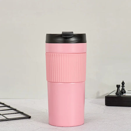 Portable Stainless Steel French Press Bottle for Travel &amp; Outdoor Coffee Brewing Pink