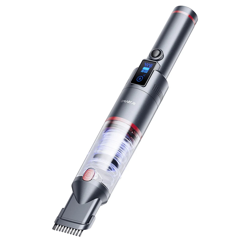 Handheld Cordless Vacuum Cleaner with 17KPa Suction, 145W Power, 30min Runtime, LED, 200mL Dust Bin, Pet Brush