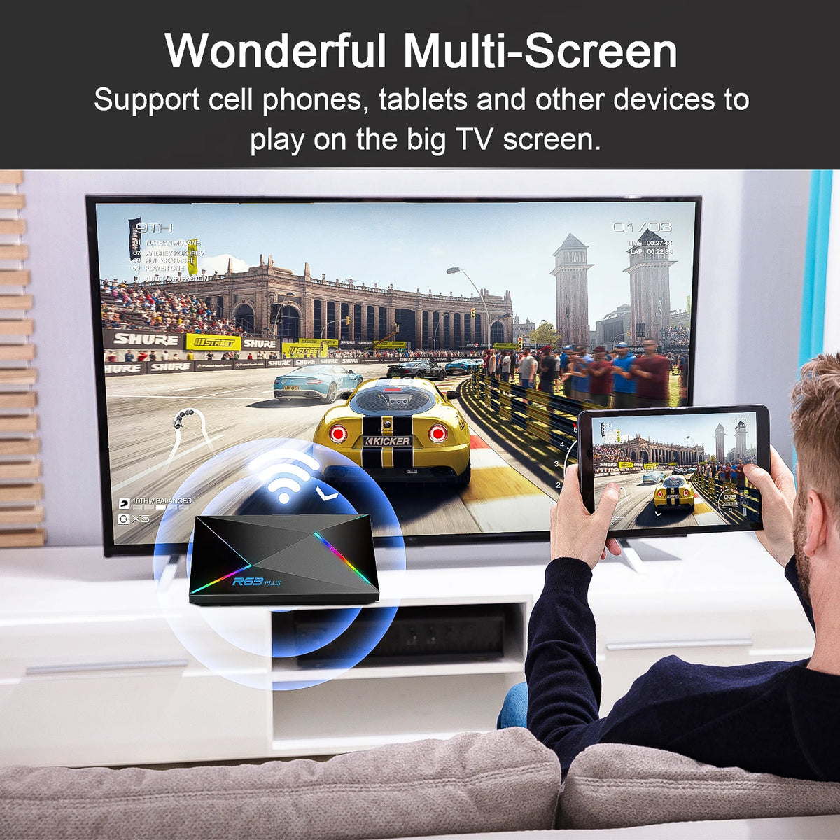 R69 Plus Voice Control TV Box &ndash; Ultra HD 8K Netflix Ready