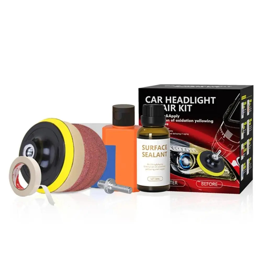 Car Headlight Restoration Kit &ndash; Easy Oxidation Removal 1set / Paint Cleaner