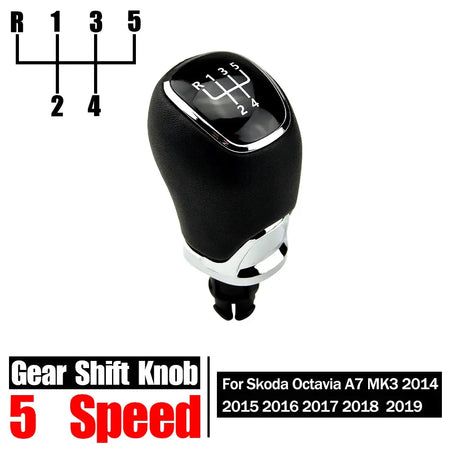 Gear Shift Knob, Gaiter, Boot Cover Collar for Skoda Octavia A7 MK3 5/6 Speed by InterCyprus Trading Ltd