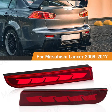 LED Rear Bumper Reflector Lights For Mitsubishi Lancer Evo Evolution ASX Outlander Sport RVR Dynamic Turn Signal Tail Brake Lamp by InterCyprus Trading Ltd